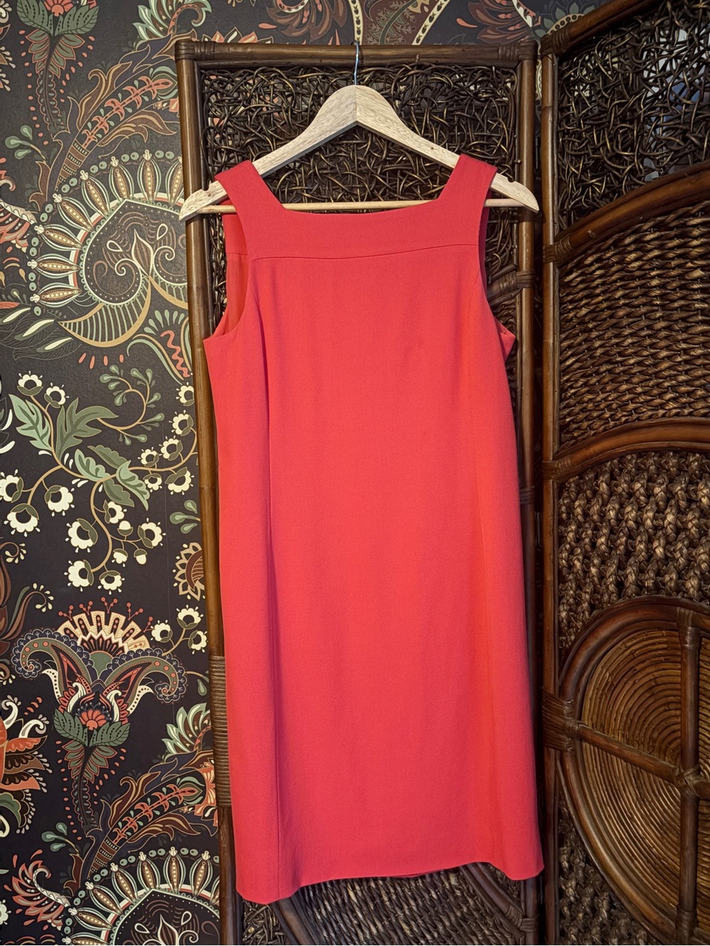 Oscar de la Renta Saks Fifth Ave Red Sleeveless Sheath Dress Size 6